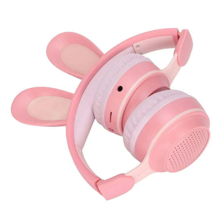 Cute Rabbit Wireless Headphones with RGB LED for Kids
