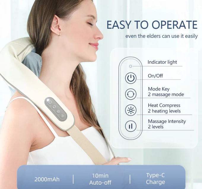 26W Brushless Motor Neck & Shoulder Massager